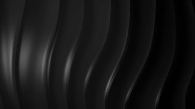 Siyah gri eğimli geometrik soyut arkaplan. Zarif kıvrımlı çizgiler ve renk grafik tasarımlı şekil. 3d Hazırlama