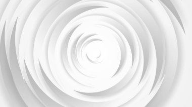 Beyaz gri daireler soyut arkaplan 3D illüstrasyon kağıt kesim tarzıyla.