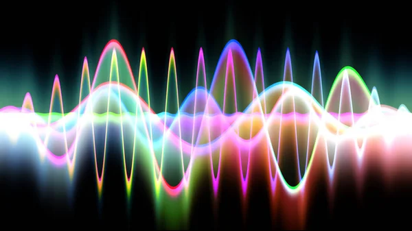 Sound wave line multicolor music abstract background. Neon light curved with colorful graphic design.