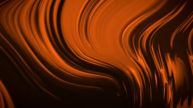 Dalgaların lüksüne sahip soyut turuncu arka plan. 3d illüstrasyon, 3d canlandırma.