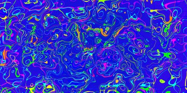 Soyut pembe sarı ve kırmızı çizgiler mavi arkaplanda dalgalı çizgiler. 