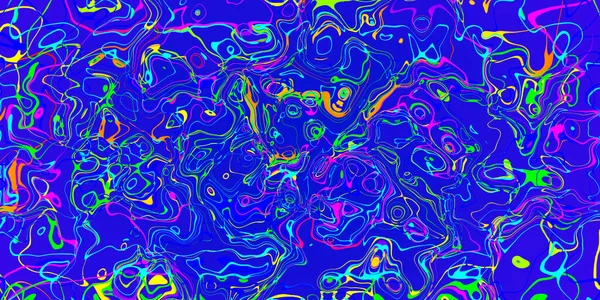 Soyut pembe sarı ve kırmızı çizgiler mavi arkaplanda dalgalı çizgiler. 