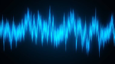 Ses dalgası çizgileri illüstrasyonu. Soyut mavi eğimli hareket arkaplanı.