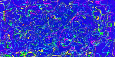 Soyut pembe sarı ve kırmızı çizgiler mavi arkaplanda dalgalı çizgiler. 