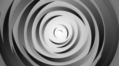 Gri siyah daireler soyut arkaplan 3D illüstrasyon kağıt kesim tarzıyla.