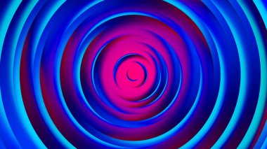 Pembe mor neon daireler soyut arka plan 3D illüstrasyon kağıt kesim tarzı.