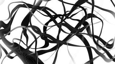 Siyah ve beyaz eğri dalga çizgisi soyut arkaplan.