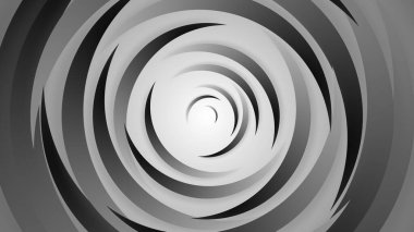 Gri siyah daireler soyut arkaplan 3D illüstrasyon kağıt kesim tarzıyla.