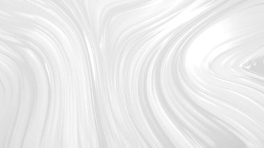 Dalgaların lüksüne sahip soyut beyaz arka plan. 3d illüstrasyon, 3d canlandırma.