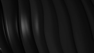 Siyah gri eğimli geometrik soyut arkaplan. Zarif kıvrımlı çizgiler ve renk grafik tasarımlı şekil. 3d Hazırlama
