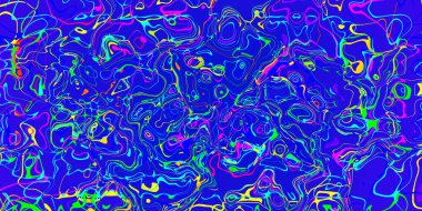 Soyut pembe sarı ve kırmızı çizgiler mavi arkaplanda dalgalı çizgiler. 