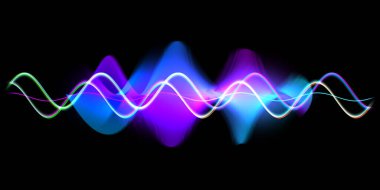 Ses dalgası çizgileri çizimi. Renkli gradyan hareket soyut arkaplan.