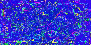 Soyut pembe sarı ve kırmızı çizgiler mavi arkaplanda dalgalı çizgiler. 