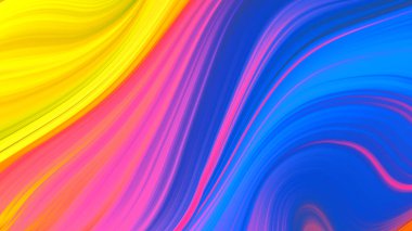 Soyut pembe sarı eğimli dalga arkaplanı. Neon ışığı eğimli çizgiler ve renkli grafik tasarımlı geometrik şekil.