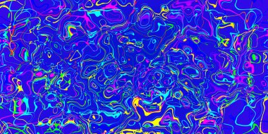 Soyut pembe sarı ve kırmızı çizgiler mavi arkaplanda dalgalı çizgiler. 