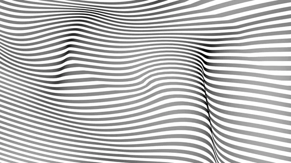 Черно Белая Кривая Волна Линии Абстрактного Фона — стоковое фото