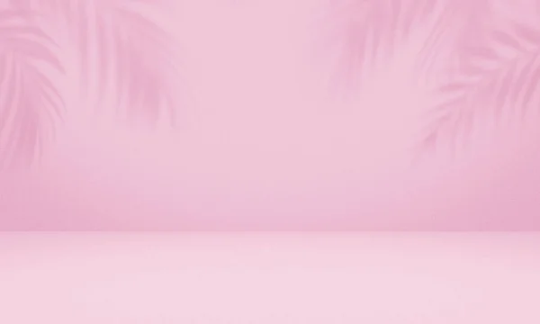 Palma Vazia Sombra Cor Rosa Textura Padrão Cimento Parede Fundo — Fotografia de Stock