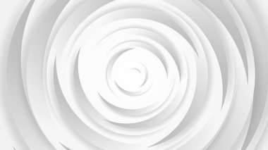 Beyaz gri daireler soyut arkaplan 3D illüstrasyon kağıt kesim tarzıyla.