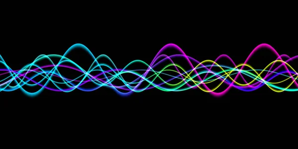 Speaking Sound Wave Lines Illustration Rainbow Gradient Motion Abstract Background — Stock Photo, Image