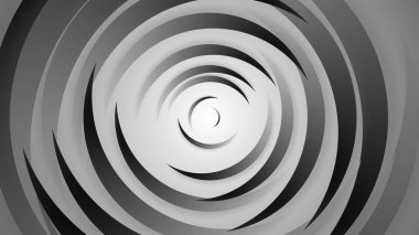 Gri siyah daireler soyut arkaplan 3D illüstrasyon kağıt kesim tarzıyla.