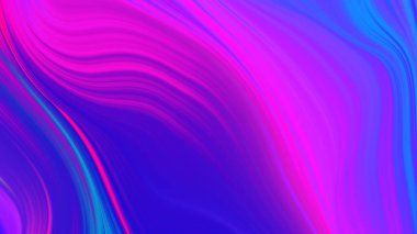 Soyut pembe mavi eğimli dalga arka planı. Neon ışığı eğimli çizgiler ve renkli grafik tasarımlı geometrik şekil.