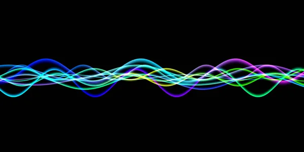 Speaking Sound Wave Lines Illustration Rainbow Gradient Motion Abstract Background — Stock Photo, Image