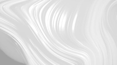 Dalgaların lüksüne sahip soyut beyaz arka plan. 3d illüstrasyon, 3d canlandırma.