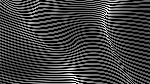 Μαύρο Και Άσπρο Καμπύλη Κυματική Γραμμή Αφηρημένο Φόντο — Φωτογραφία Αρχείου