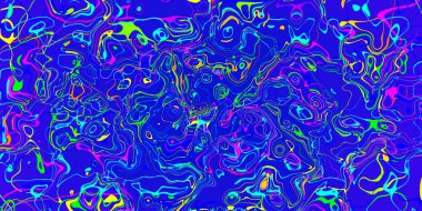 Soyut pembe sarı ve kırmızı çizgiler mavi arkaplanda dalgalı çizgiler. 