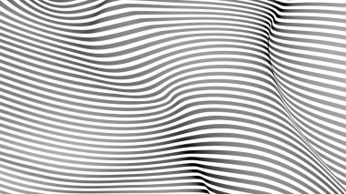 Siyah ve beyaz eğri dalga çizgisi soyut arkaplan.