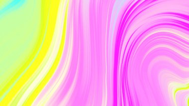 Soyut pembe sarı eğimli geometrik arkaplan. Neon ışığı kıvrımlı çizgiler ve renkli grafik tasarımlı şekil.