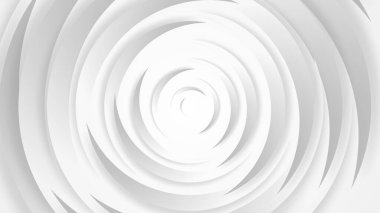 Beyaz gri daireler soyut arkaplan 3D illüstrasyon kağıt kesim tarzıyla.