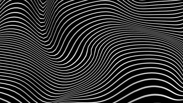 Черно Белая Кривая Волна Линии Абстрактного Фона Стоковая Картинка