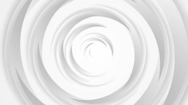 Beyaz gri daireler soyut arkaplan 3D illüstrasyon kağıt kesim tarzıyla.
