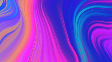 Soyut pembe mavi eğimli dalga arka planı. Neon ışığı eğimli çizgiler ve renkli grafik tasarımlı geometrik şekil.