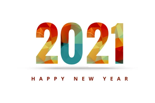 Šťastný Nový Rok 2021 Digitálním Formátu Bílém Pozadí — Stock fotografie