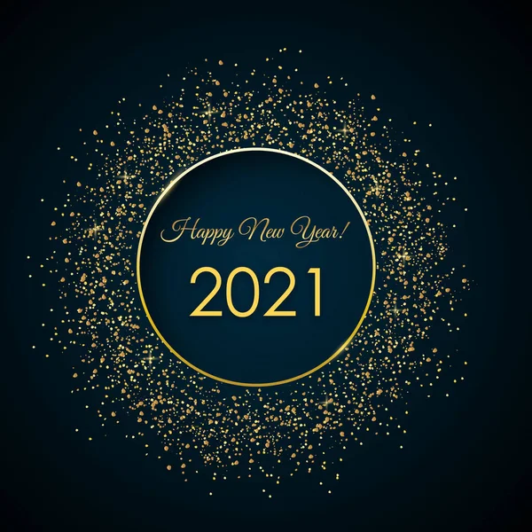 Feliz Año Nuevo 2021 Tarjeta Felicitación Sobre Fondo Purpurina — Foto de Stock