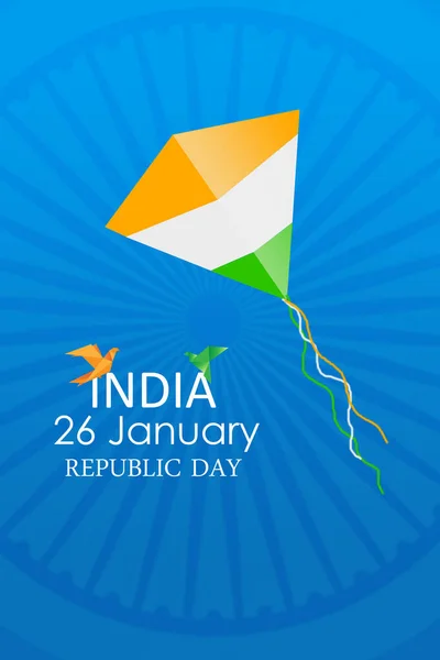 Indiska Republiken Dagkort Med Färger Och Hjul Indisk Flagga Form — Stockfoto