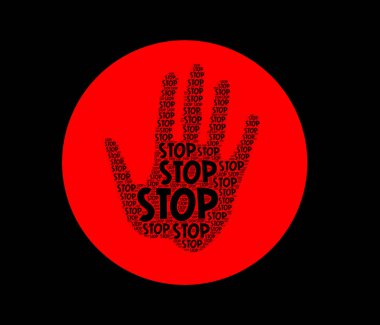 Stop gesture of a hand