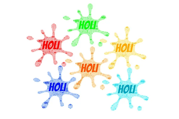 Word art illustration of Holi greetings