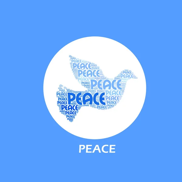 Word Art Illustration Word Peace Pigeon — Photo