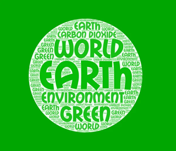 World Earth Green Word Art Green Background — Stock Photo, Image