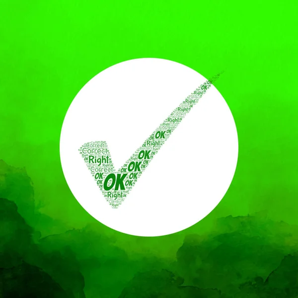 correct tick Mark on green background