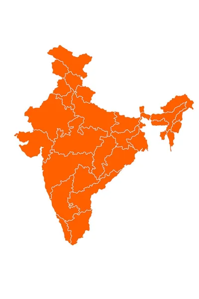 Orange map of the mainland India