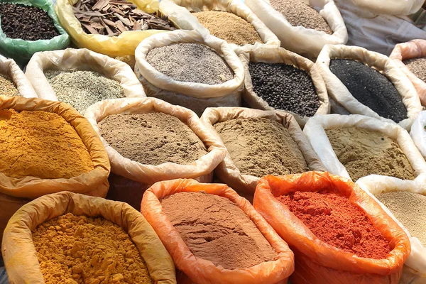 Powder and whole spices in bags