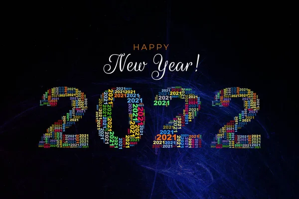 Feliz Año Nuevo Tarjetas Saludos 2022 — Foto de Stock