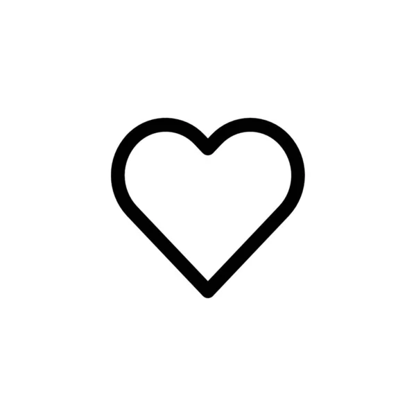 Heart Drawn Black Line White Background — Stockfoto
