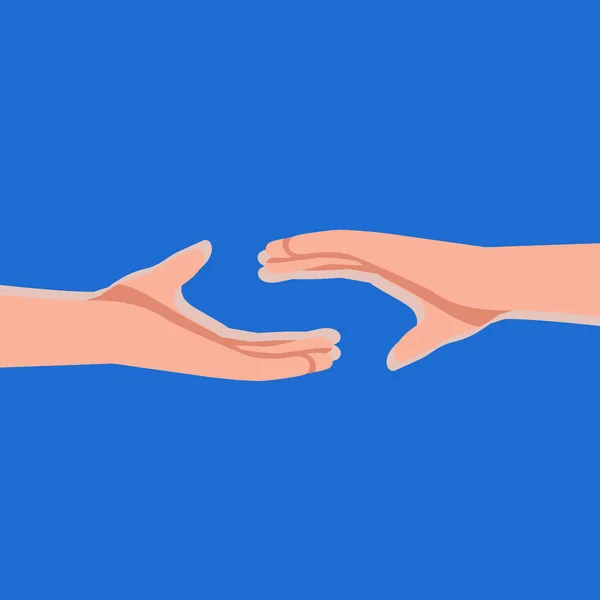 Cut Out Two Hands Blue Background — 스톡 사진