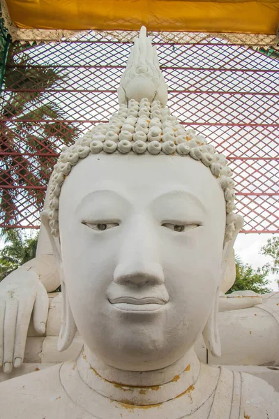 Head White Buddha Statue Public Temple North Thiland — Stock Photo, Image