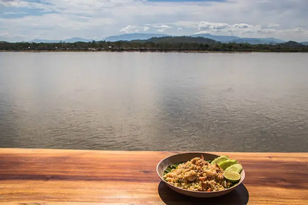 Arroz Frito Tailandés Con Comida Marina — Foto de Stock